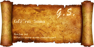 Güns Soma névjegykártya